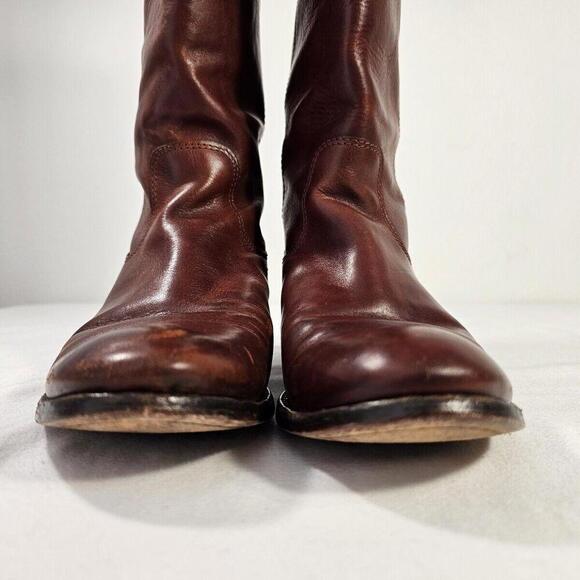 FRYE Melissa Cognac Leather Riding Boot Size 8.5B Trendy Boho - Picture 9 of 12